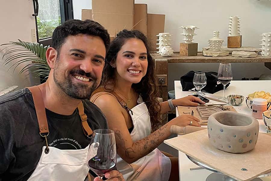 Wine & Pottery Class For Beginners in Buenos Aires Argentina - Your first step in the studio, lower ground floor charm